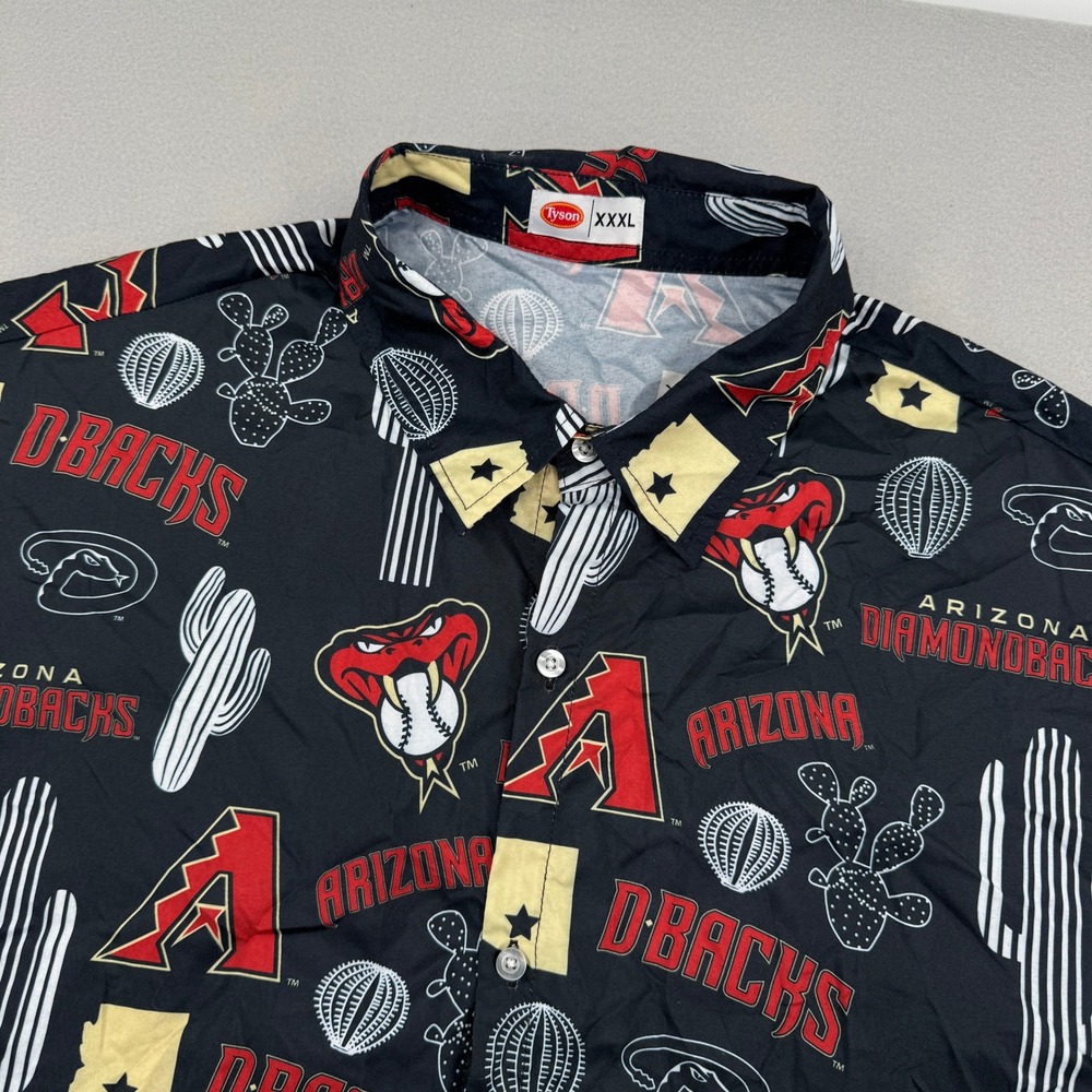 Tyson‎ Arizona Diamondbacks SGA MLB All Over Print Button Down Mens XXXL Black